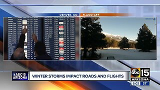 Winter storms impacting roads and flights