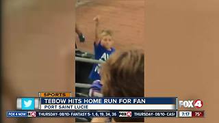 Tebow hits homer for fan