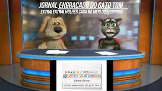 Jornal engraçado do gato tom: Mulher caga no meio do shopping! [Frases e Poemas]