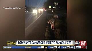 Father highlights 6-year-old son's terrifying walk to school bus