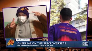 Phoenix Suns fan cheers on team from Mongolia