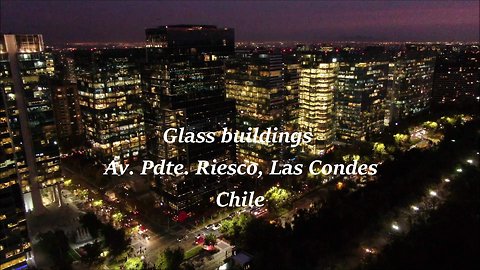 Glass buildings at Av. Pdte. Riesco at Las Condes in Santiago