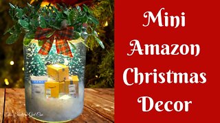 Christmas Crafts: Miniature Amazon Packages Christmas Decor | Free Mini Amazon Packages Printable