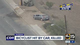 Bicyclist who was hit by a car in Phoenix has died