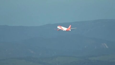 easyJet Departs Gibraltar International as Seen from The Top of The Rock