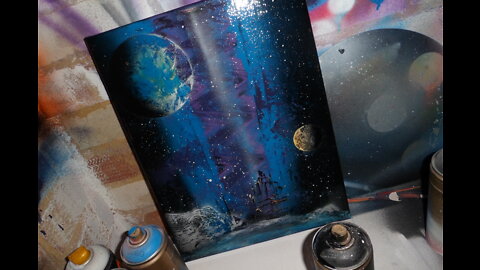 Blue Planet & Galaxy - Chamat Spray Art (S03 EP14)