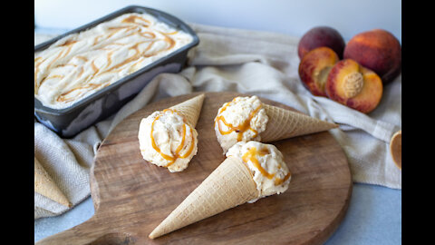 Cooking w/ Caramel Eps. 35 - No Churn Bourbon Caramel Peach Ice Cream