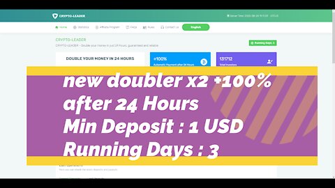 crypto-leader.ltd |👑 Dubai Admin 👑| new doubler +100% after 24H Min 1$ Running Days:3 100%legit site