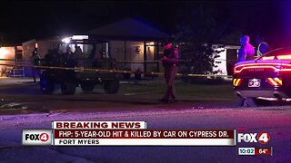 5 year old girl hit by car in Fort Myers