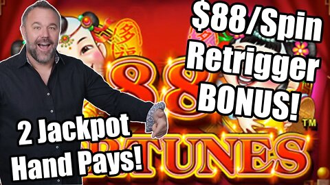 88 Fortunes - $88 RETRIGGER BONUS GAME!!! - 2 Jackpot Hand Pays - Potawatomi Hotel & Casino