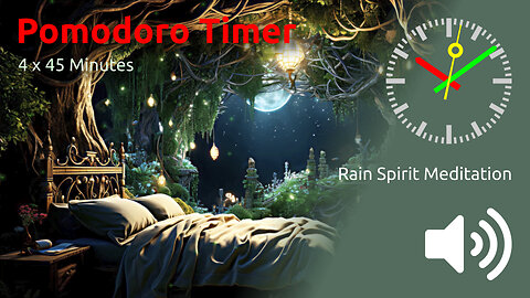 Pomodoro Timer 4 x 45min ~ When Rain Spirit Meets Tomato Timer: A Drip-Drop Productivity Boost!