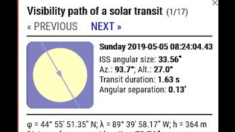 ISS solar transit 05-05-19