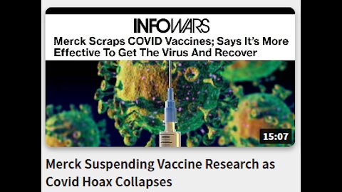 Merck Suspending Vaccine Research as Covid Hoax Collapses