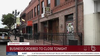 Business ordered to close tonight