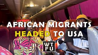 A migrant bus transporting a bus full of invaders from Africa