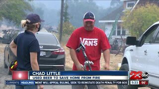 Man says he put fire out with Bud Light