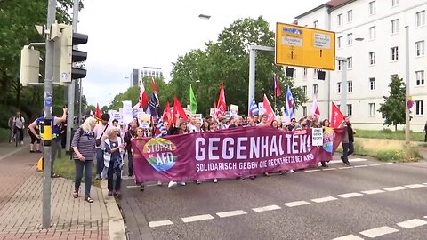 German libtards protesting against AfD "NAZI" party... What about Ukro-Nazis?