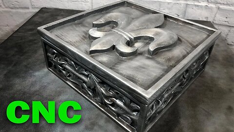 CNC Carving the Fleur De Lis Box with Free .stl