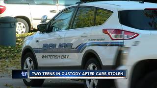 Two teens in custody after cars stolen