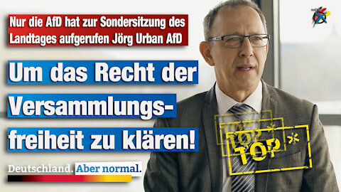 Nur die AFD hat zur Sondersitzung des Landtages aufgerufen Jörg Urban AfD