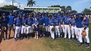 Teen gets wish granted, throws out first pitch at Lynn University baseball game