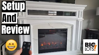 62 INCH GRAND WHITE TILE SURROUND FIREPLACE - ASSEMBLY & REVIEW! BIGLOTS
