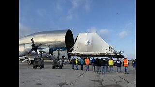 The Orion spacecraft makes its way to Plum Brook Station in Sandusky