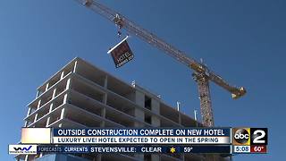 Outside construction complete on new hotel