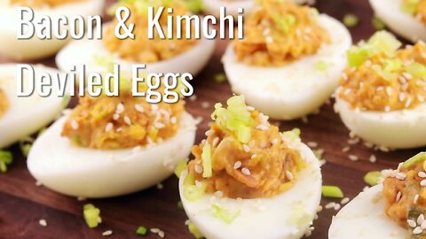 Keto Bacon and Kimchi Deviled Eggs | Flavor Explosion in Every Bite