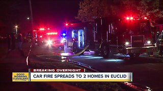 Car fire in Euclid spreads to nearby houses