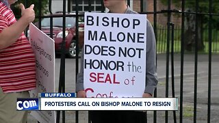 Protesters call on Bishop Malone to resign