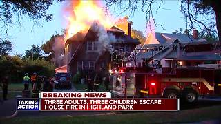 Three adults, three children escape house fire in Highland Park
