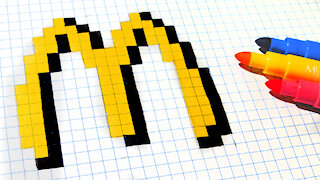 how to Draw Macdonal's Logo - Hello Pixel Art by Garbi KW