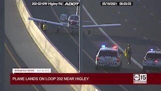Plane lands on Loop 202 in Mesa Tuesday morning