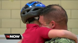 Milwaukee Navy father reunites with son after 20 months deployed
