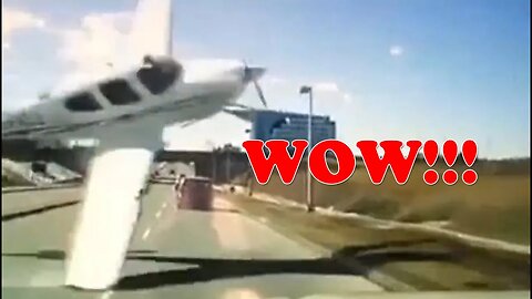 Crashing Airplane Nearly Hits Car!!!
