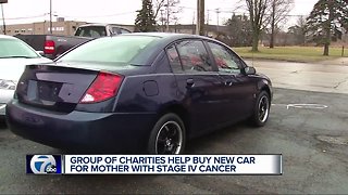 Group of charities help buy new car from mother with stage IV cancer