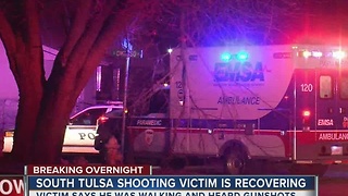 Tulsa man hears gunshots, discovers he's been shot in the shoulder