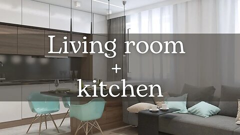 Interior design Trends 2022 / Living room with kitchen / Interior Design