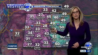 Warm Sunday afternoon, then snow for Denver