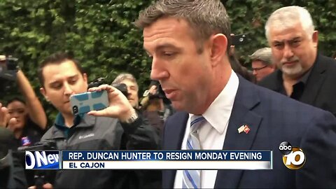 Rep. Duncan Hunter to resign Monday evening