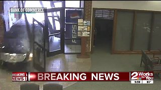 Car drives into Catoosa bank after driver accidentally hits accelerator