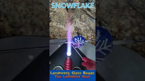 Lampwork Glass Beads: SNOWFLAKE