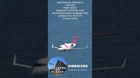 Swiss Air Ambulance Glides in for Approach to Gibraltar