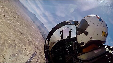 Long Version - CAVU Landing EA-18G Growler Cockpit View into Grand Junction, CO