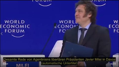 WEF-Rede von Javier Milei, Präsident von Argentinien. 17.01.2024