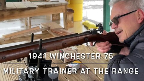 1941 Winchester 75 22 military trainer, target shooting at the range.