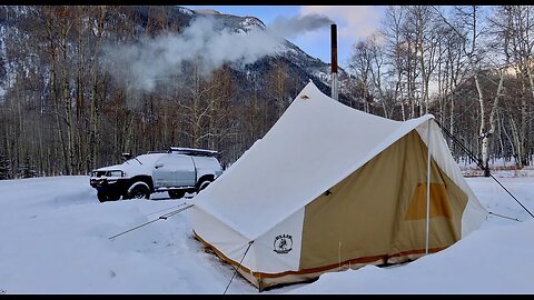 Hot Tenting at 9,500ft in the San Juan Mountains - Snowstorm Starting To Hit Camp!