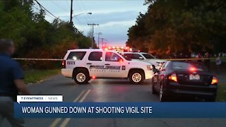 Woman gunned down at shooting vigil site