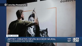 Valley artist creates Devin Booker mural